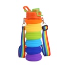 Handle style rainbow silicone cup